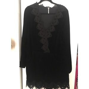 Free People Black Velvet Dress